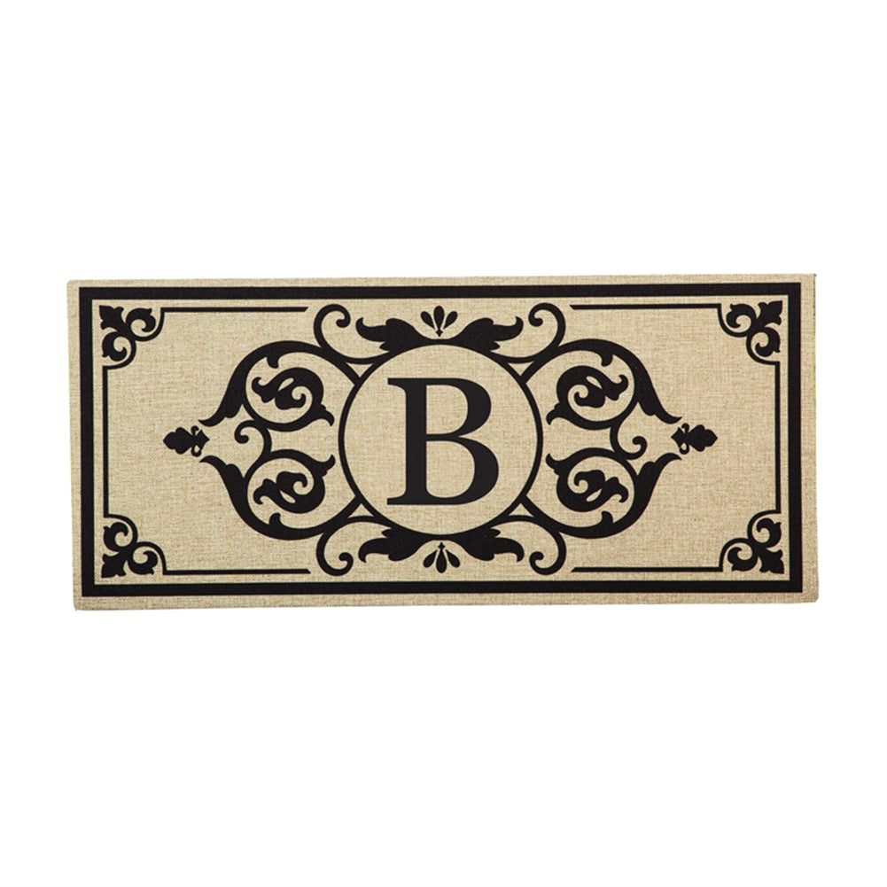 Cambridge Monogram Burlap Letter B Sassafras Switch Mat