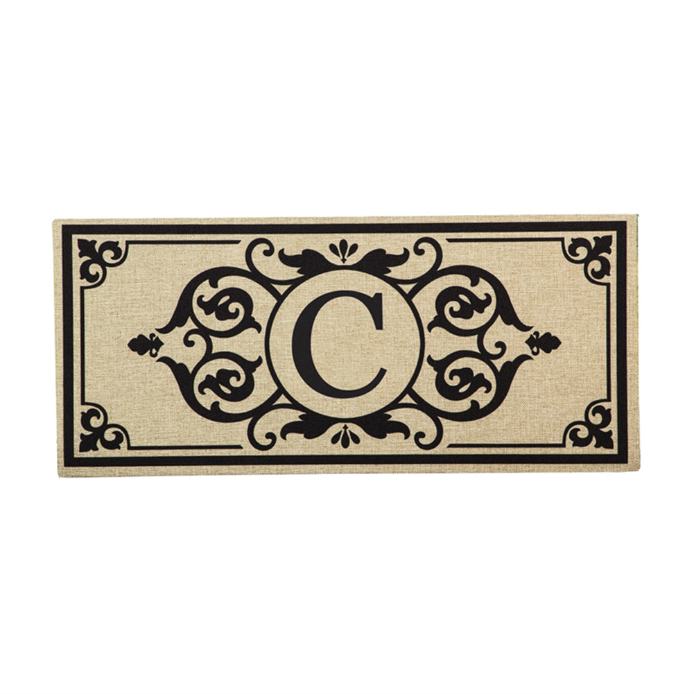 Cambridge Monogram Burlap Letter C Sassafras Switch Mat