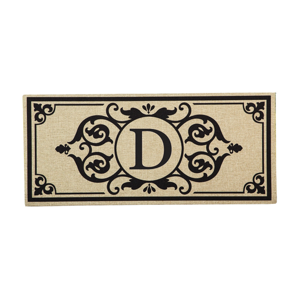 Cambridge Monogram Burlap Letter D Sassafras Switch Mat