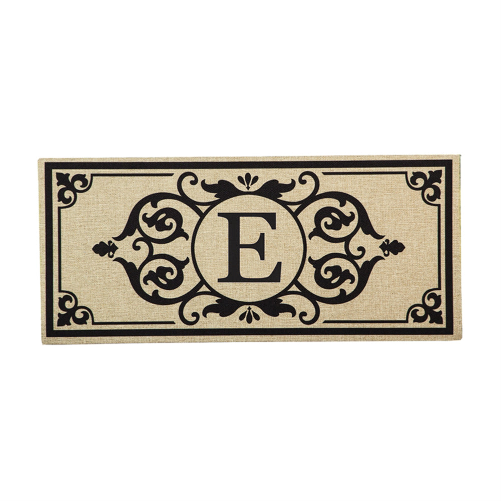 Cambridge Monogram Burlap Letter E Sassafras Switch Mat