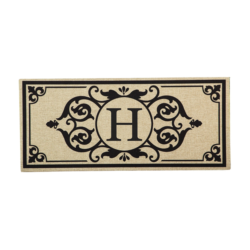 Cambridge Monogram Burlap Letter H Sassafras Switch Mat