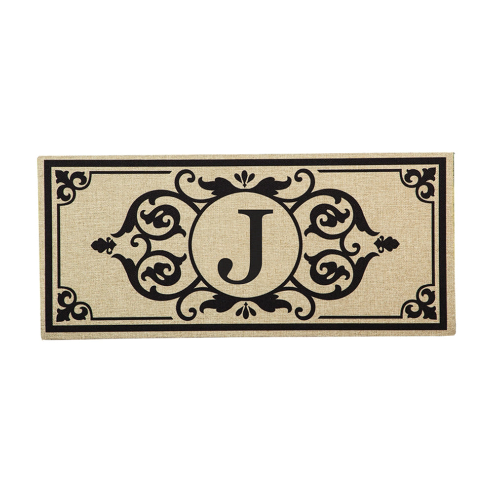 Cambridge Monogram Burlap Letter J Sassafras Switch Mat