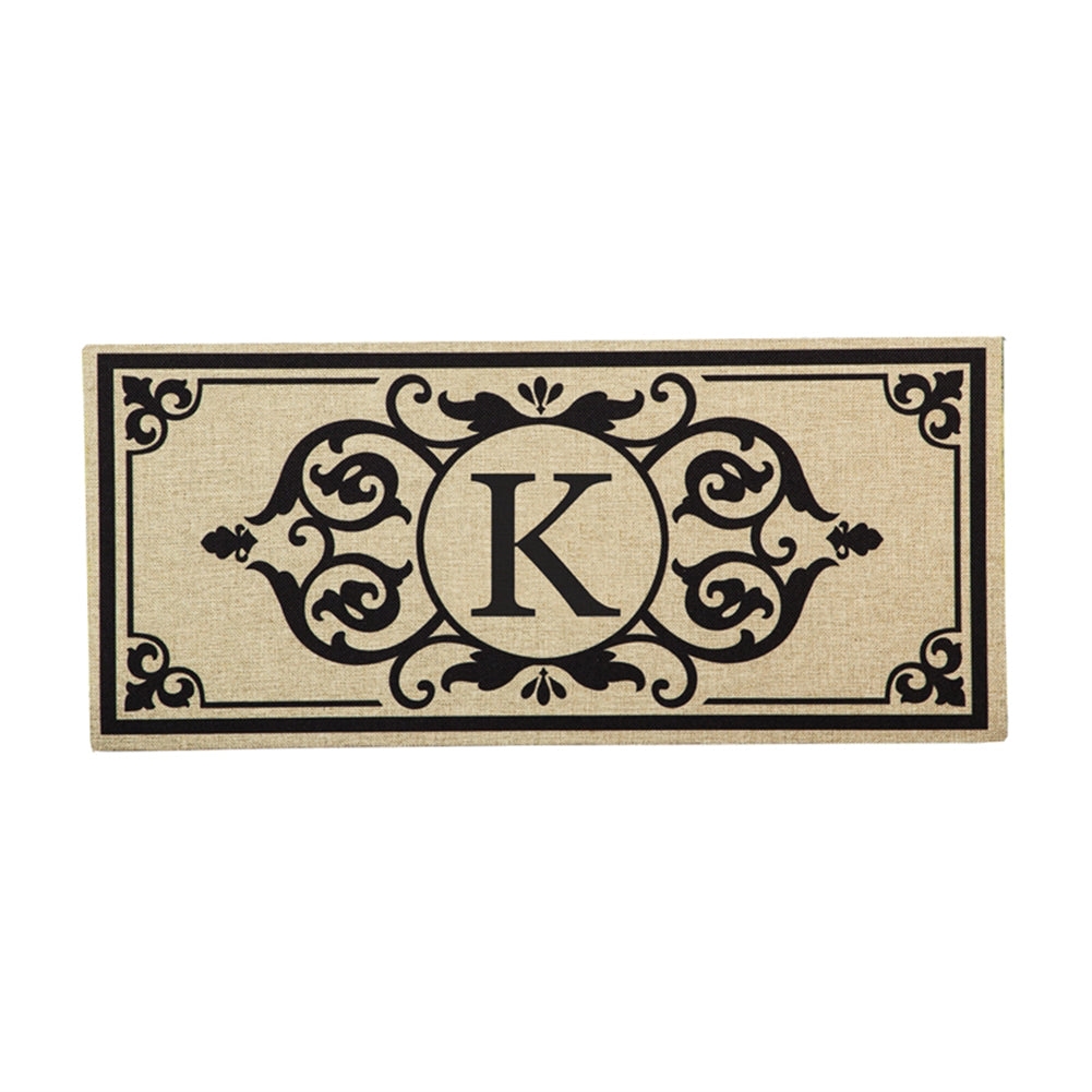 Cambridge Monogram Burlap Letter K Sassafras Switch Mat