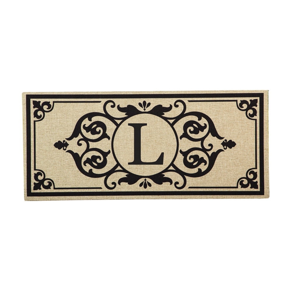 Cambridge Monogram Burlap Letter L Sassafras Switch Mat