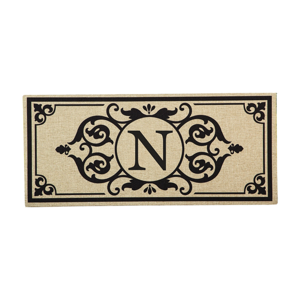 Cambridge Monogram Burlap Letter N Sassafras Switch Mat