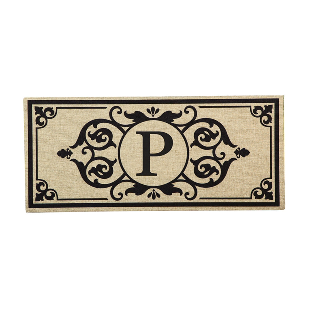 Cambridge Monogram Burlap Letter P Sassafras Switch Mat