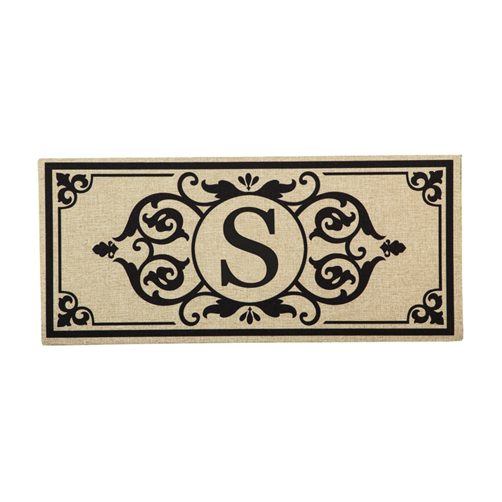 Cambridge Monogram Burlap Letter S Sassafras Switch Mat