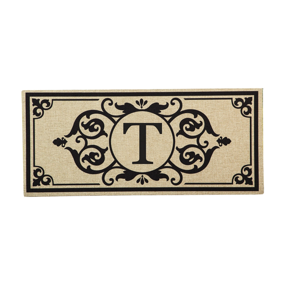 Cambridge Monogram Burlap Letter T Sassafras Switch Mat