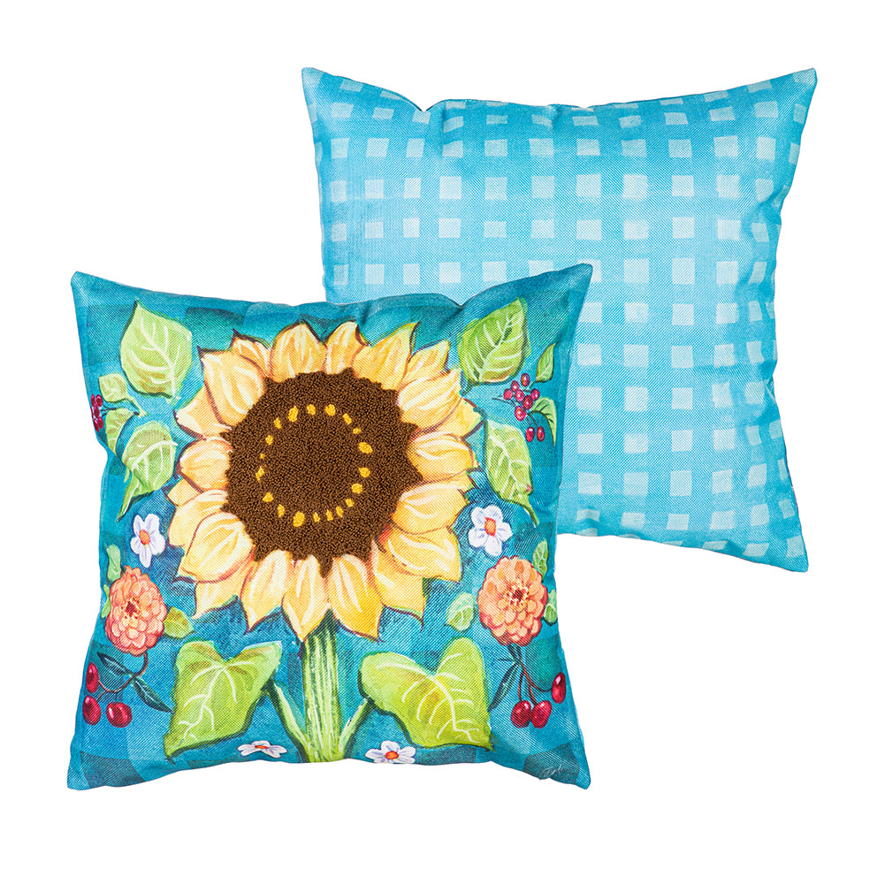 Evergreen Folk Sunflower Pillow Cover