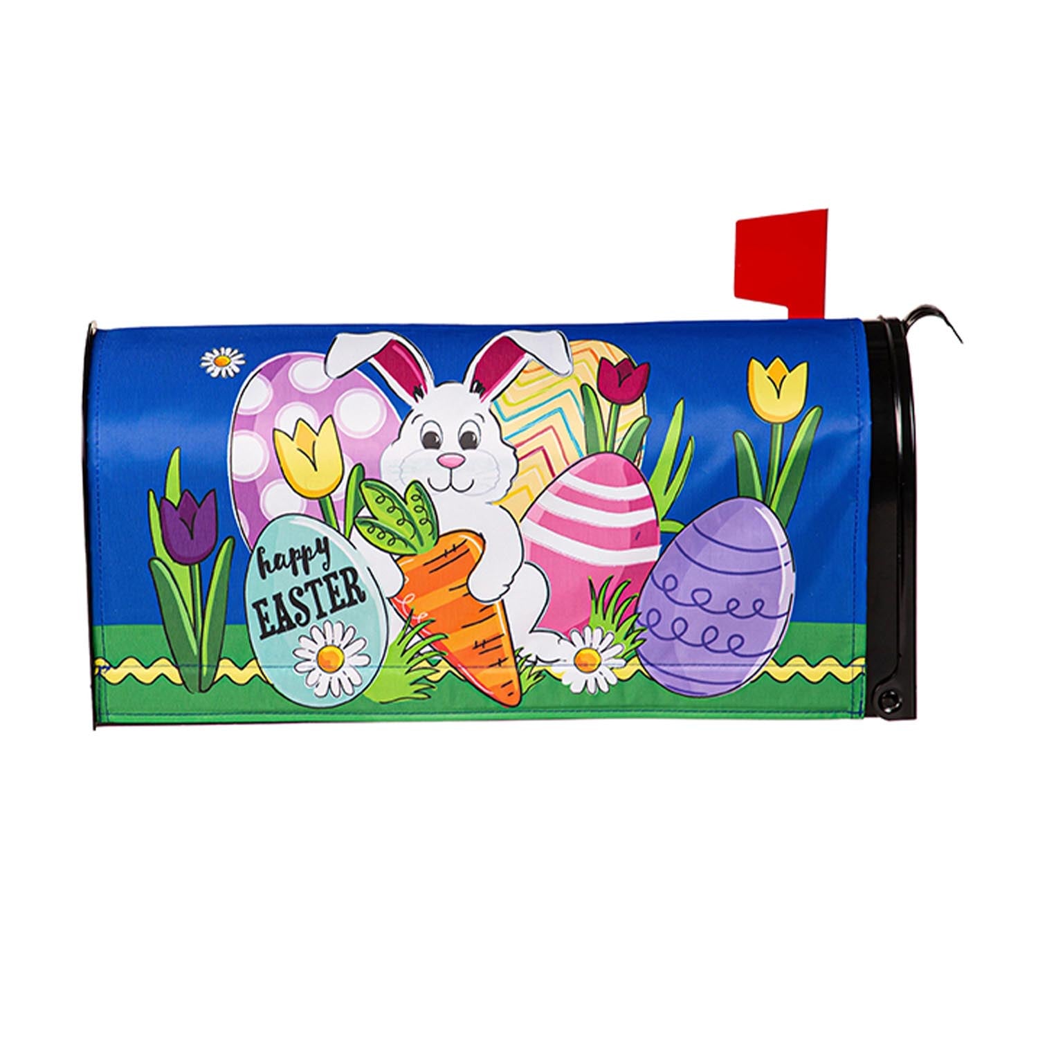 Happy Easter Bunny and Carrot Mailbox Cover