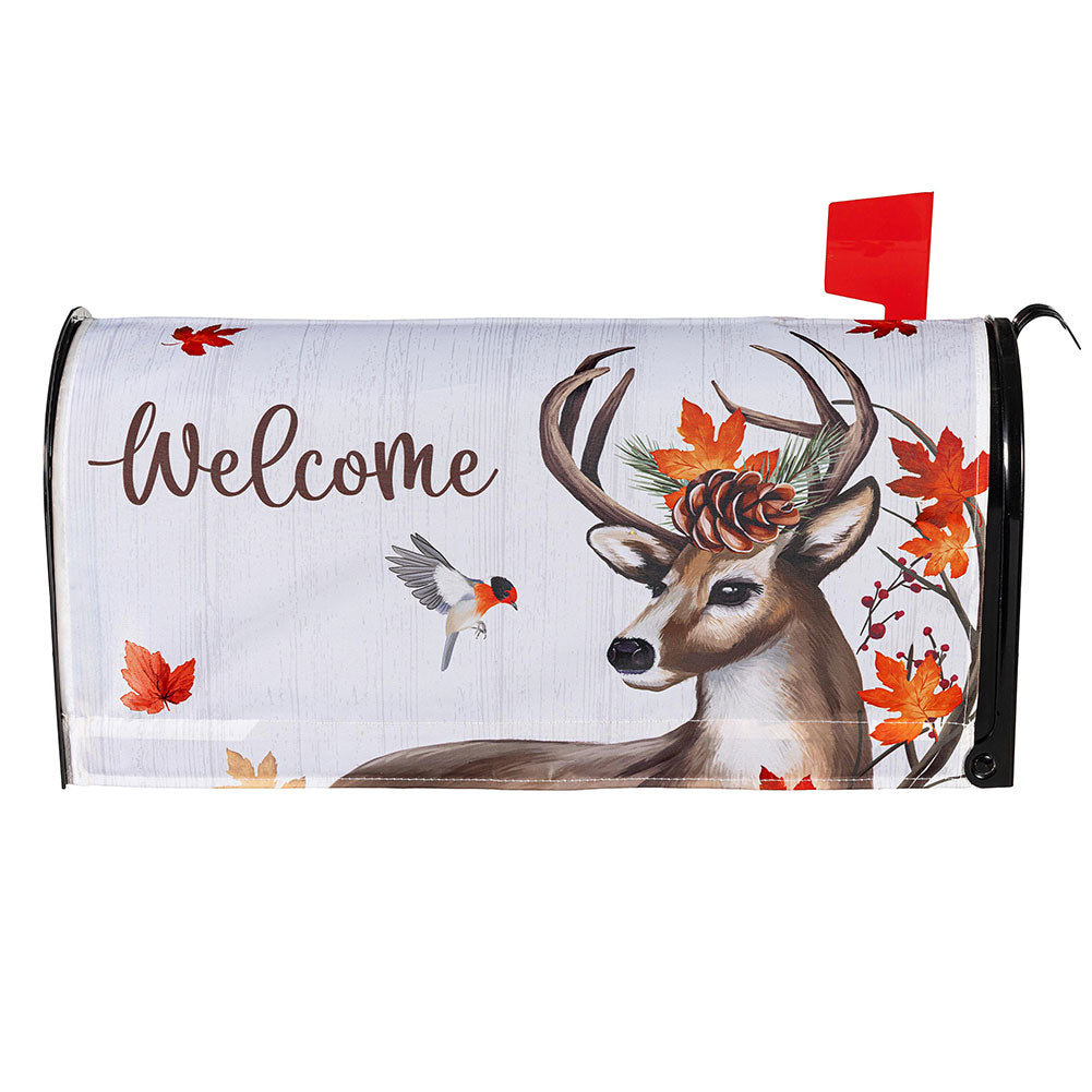 Evergreen Autumn Deer Mailbox Cover