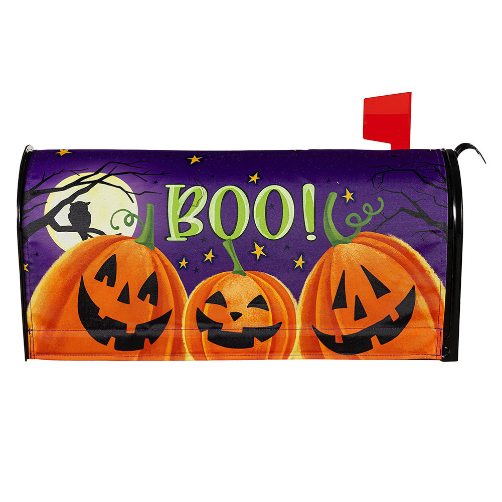 Evergreen Jack O'Lantern Pumpkin Boo Mailbox Cover