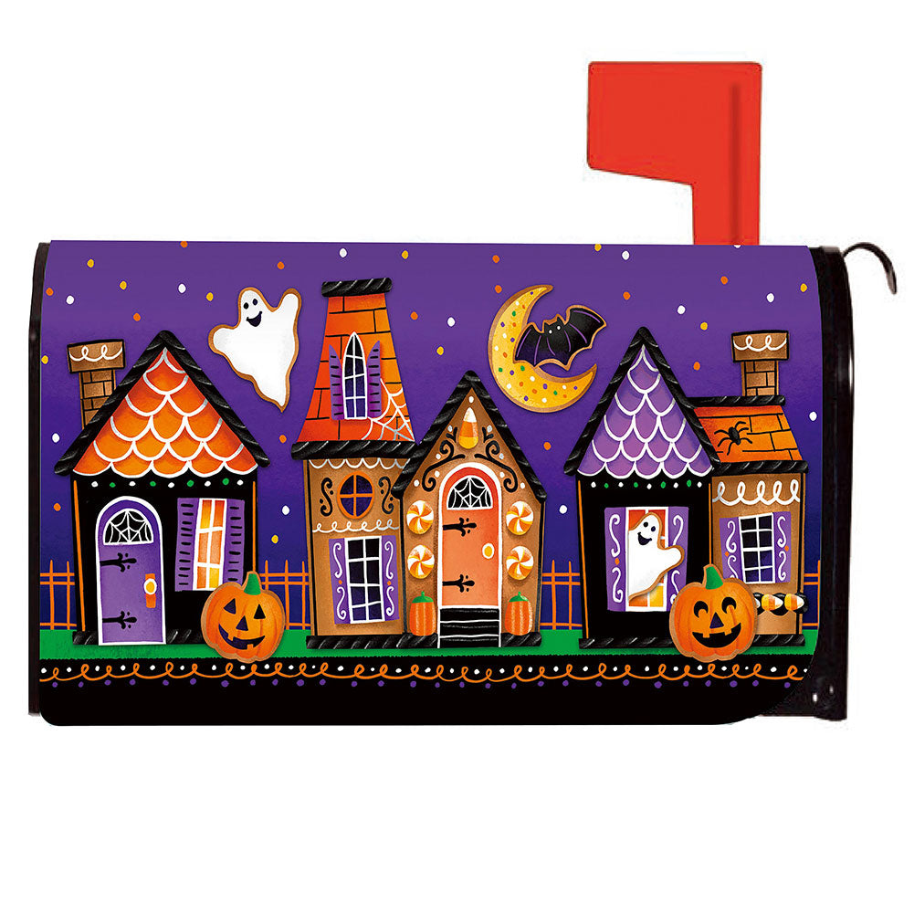 Evergreen Trick Or Treat Houses Mailbox Cover