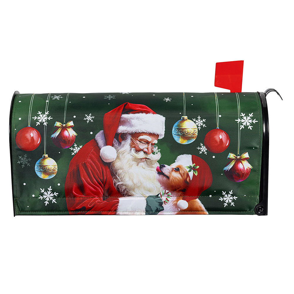 Evergreen Santa & Olive Mailbox Cover