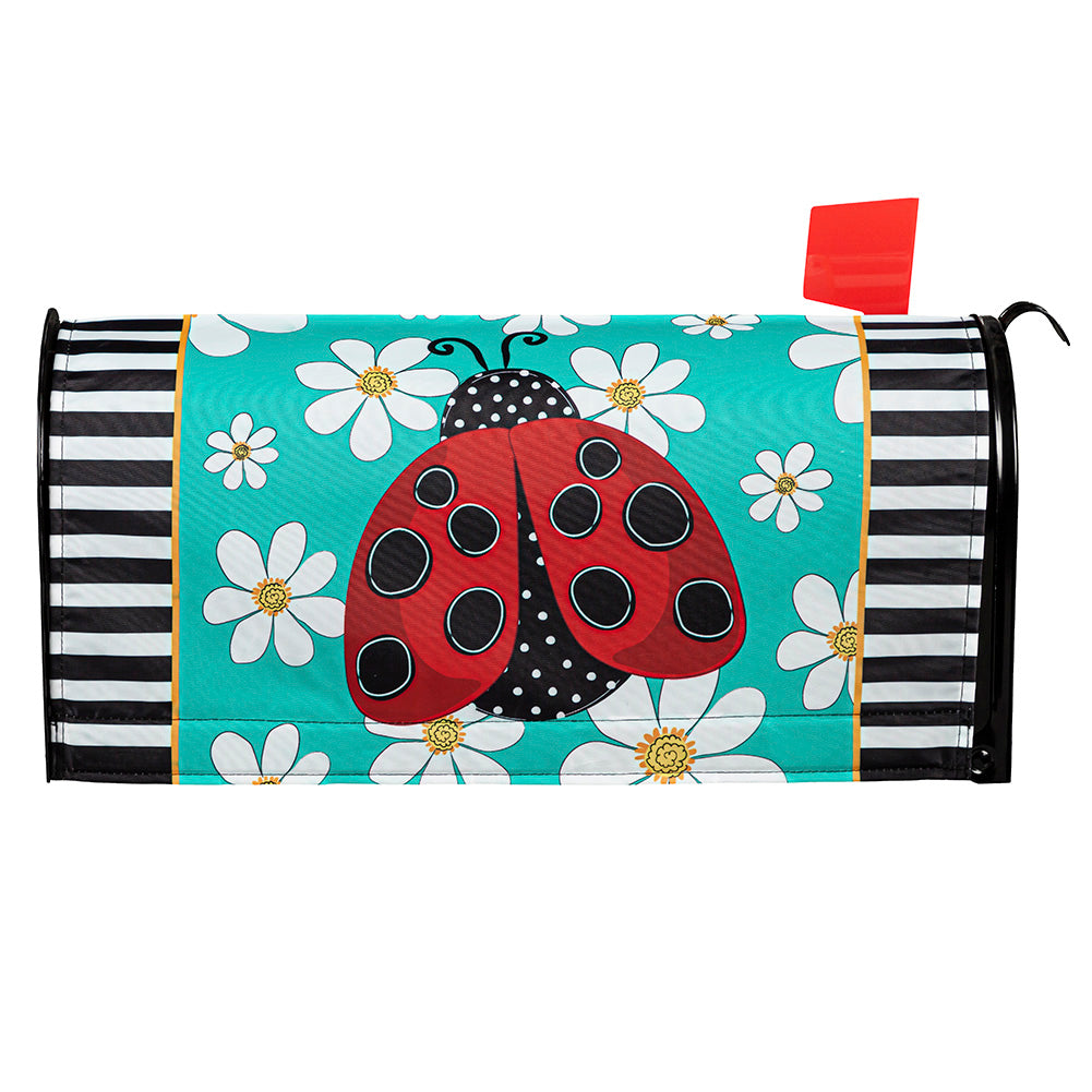 Evergreen Ladybug with Daisies Mailbox Cover