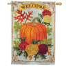 Evergreen Applique House Flag Vintage Welcome Autumn