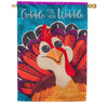 Evergreen Gobble Til You Wobble Applique House Flag