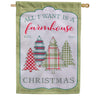 Evergreen Applique House Flag - Holly Homestead