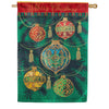 Evergreen Applique House Flag - Merry Christmas Ornaments