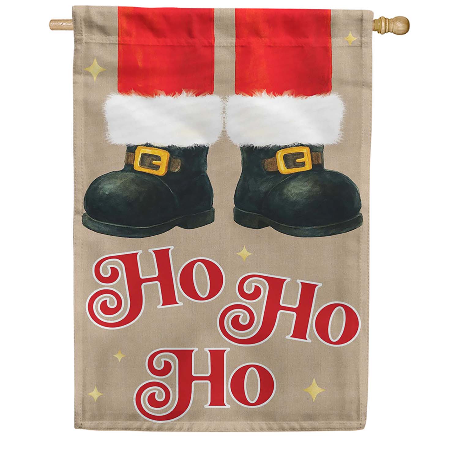 Evergreen Applique House Flag - Santa's Magic