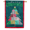 Evergreen Applique House Flag - Quilted Christmas Tree