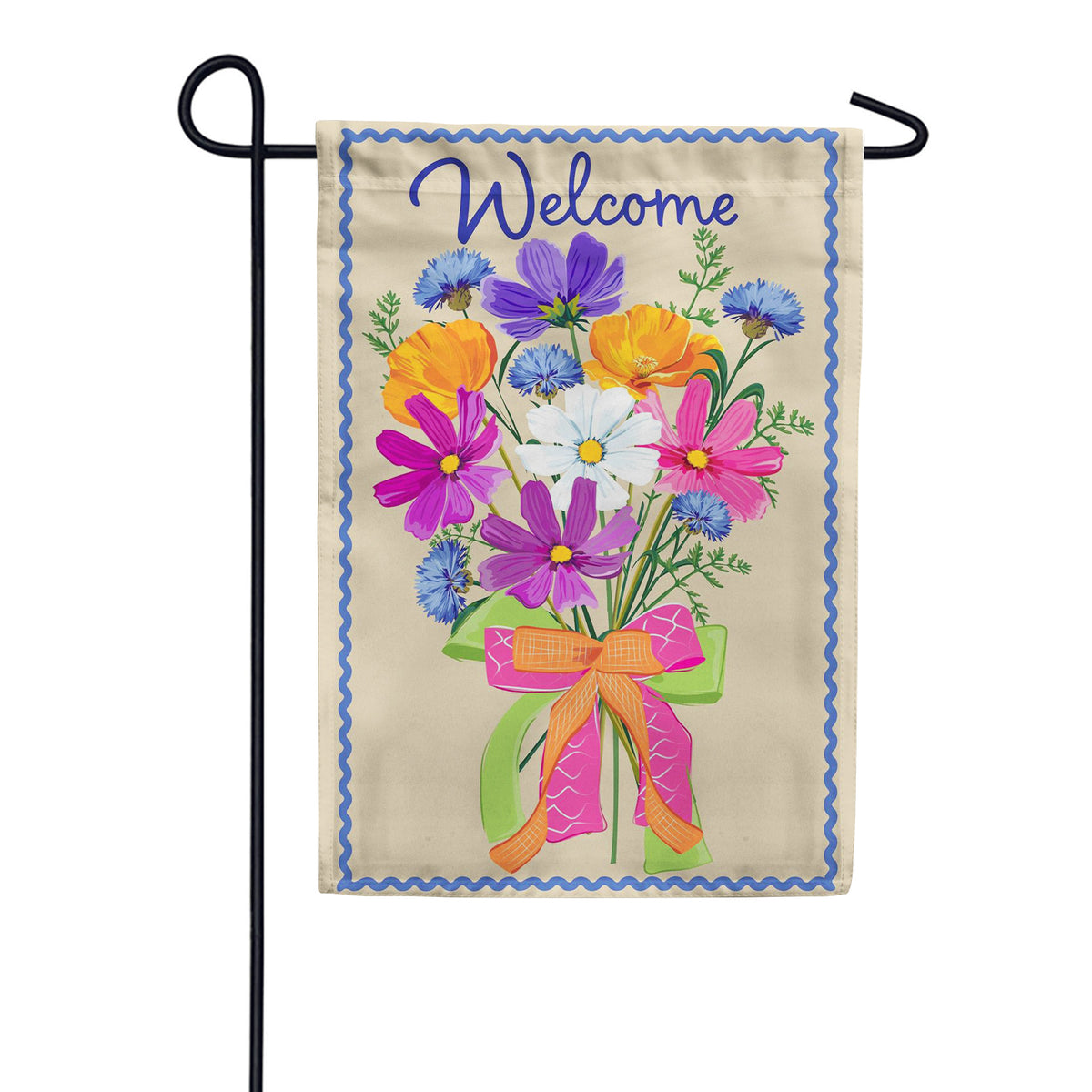 Evergreen Applique Garden Flag - Wildflower Bouquet