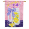 Evergreen Applique House Flag - Lavender Lemonade