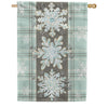 Evergreen Applique House Flag - Snowflake Trio