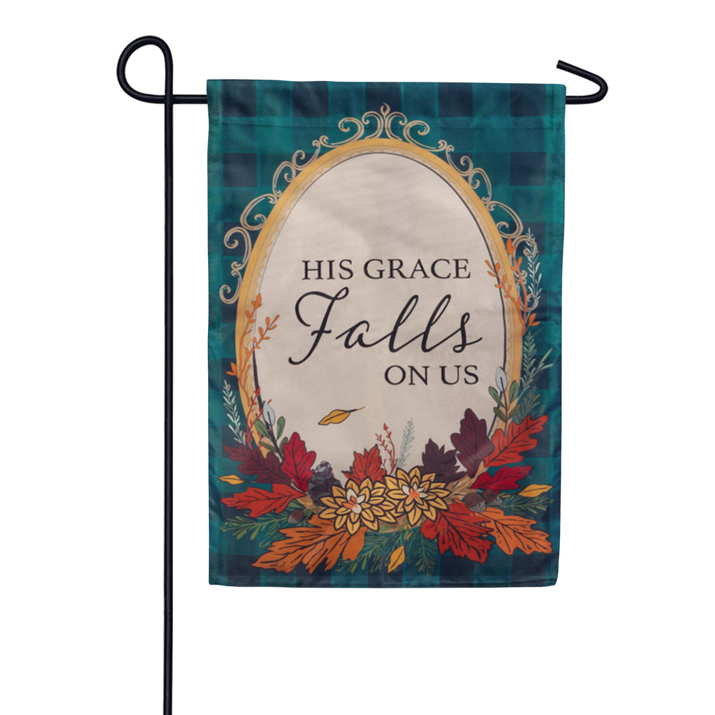 Evergreen Applique Garden Flag His Grace Falls On Us