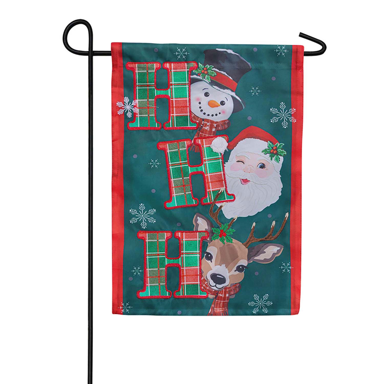 Evergreen Applique Garden Flag - Ho Ho Ho Christmas Icons