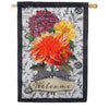 Evergreen Applique Garden Flag Fall Floral Toile