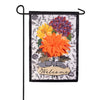 Evergreen Fall Floral Toile Applique Garden Flag