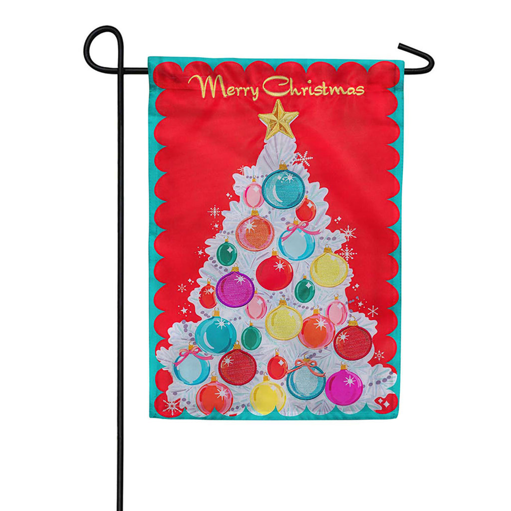 Evergreen Applique Garden Flag - Vintage Christmas Tree