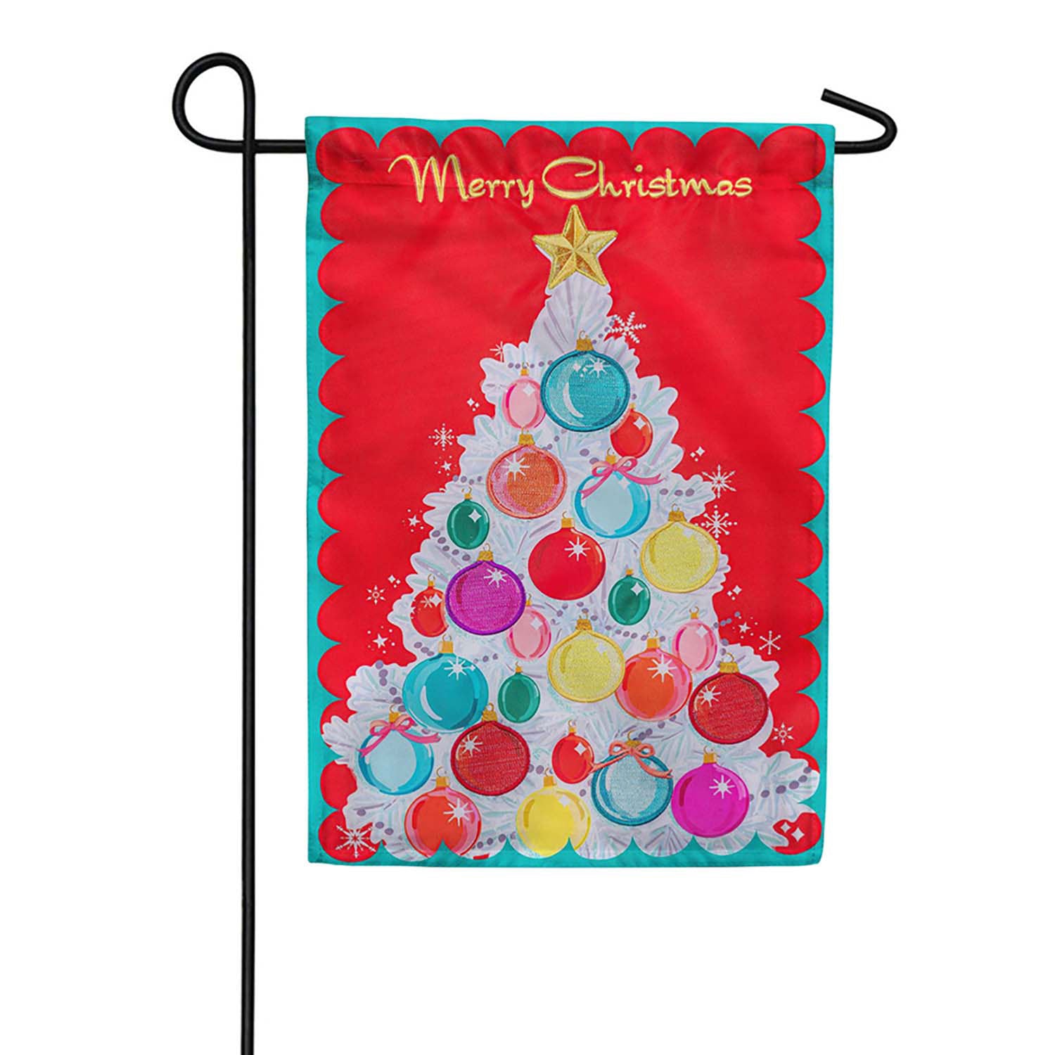 Evergreen Applique Garden Flag - Vintage Christmas Tree