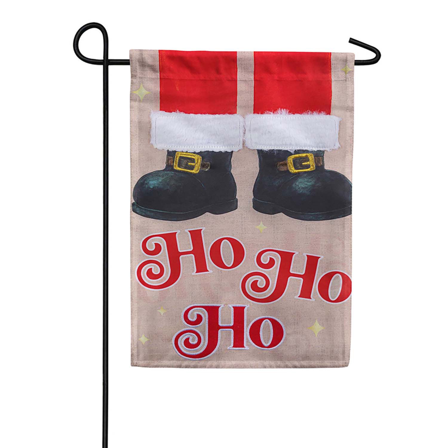 Evergreen Applique Garden Flag - Santa's Magic