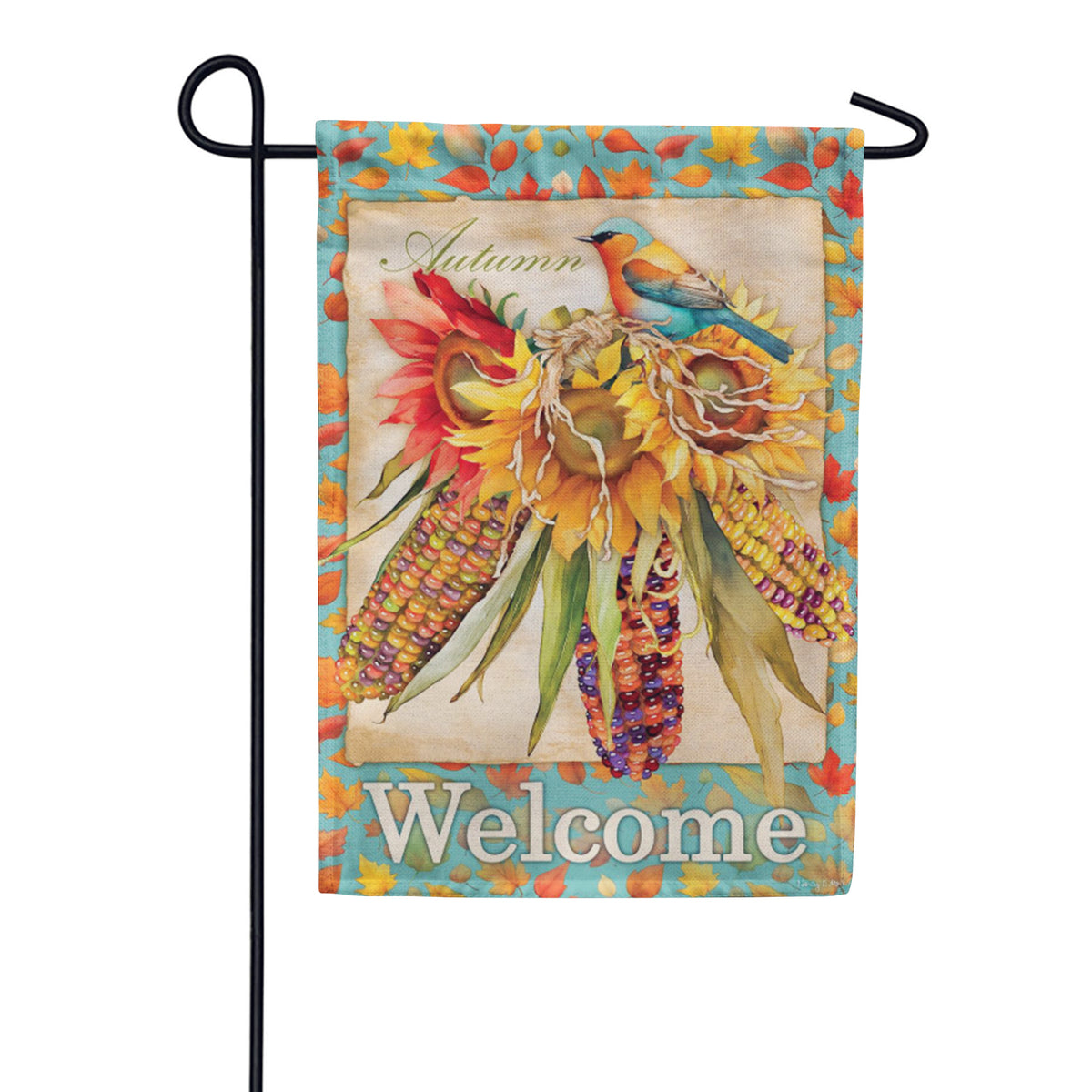 Evergreen Burlap Garden Flag Jeweled Fall Maize