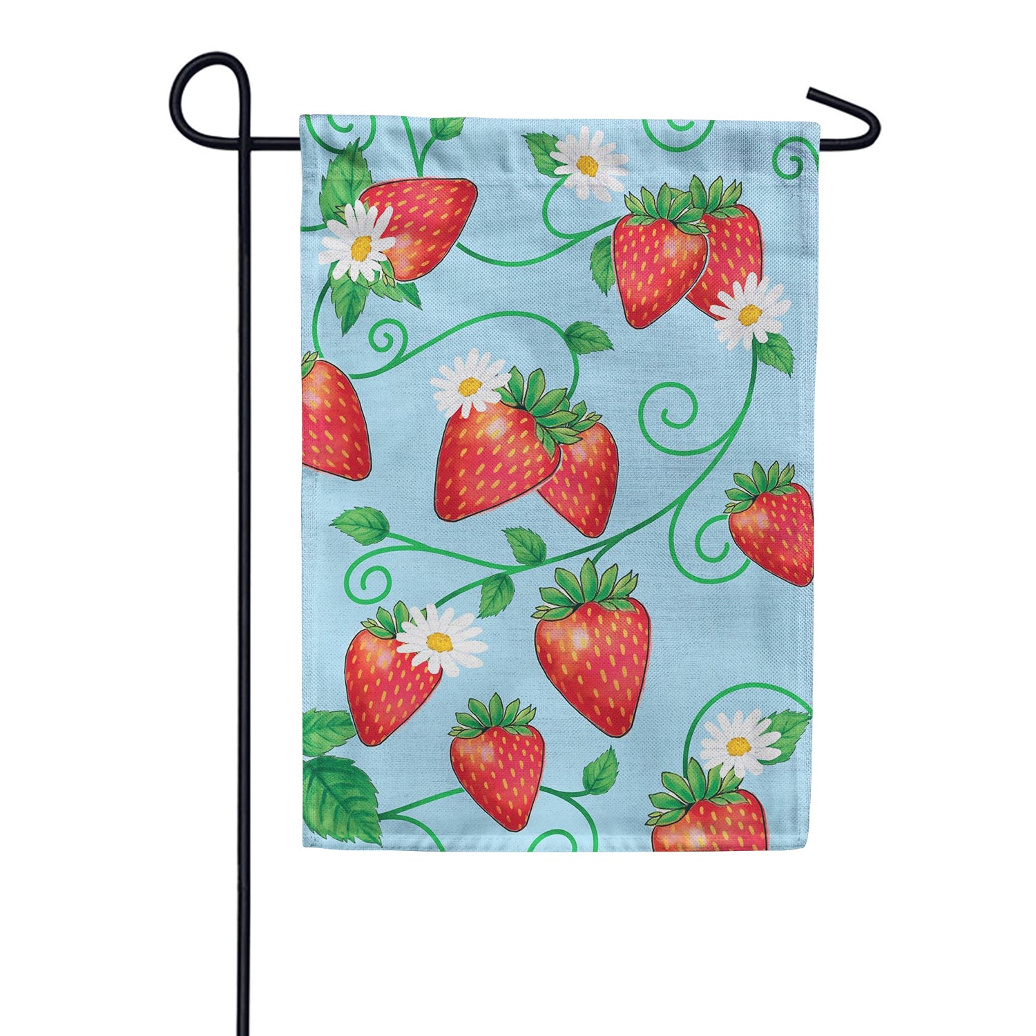 Evergreen Burlap Garden Flag - Sweet Strawberries