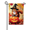 Evergreen Halloween Squirrel Grove Burlap Garden Flag