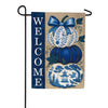 Evergreen Chinoiserie Welcome Pumpkin Burlap Garden Flag