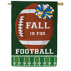 Evergreen Fall Football Burlap House Flag
