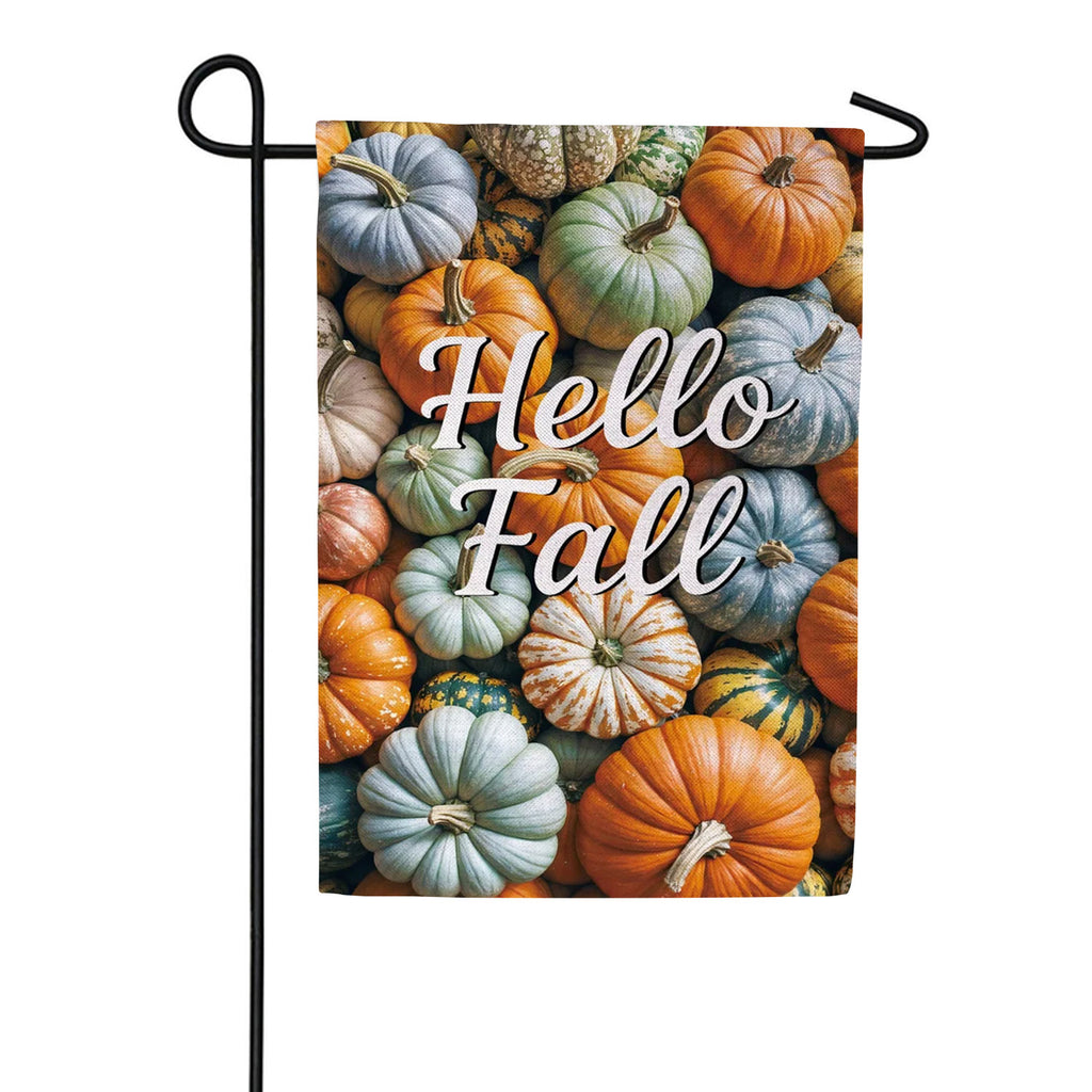 Evergreen Pumpkin Bunch Burlap Garden Flag