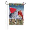 Evergreen Burlap Garden Flag - Kitten & Cardinal Winter Friends