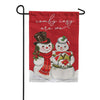 Evergreen Burlap Garden Flag - Vintage Snow Sweethearts