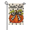 Evergreen Checkered Bow Pumpkin Burlap Garden Flag