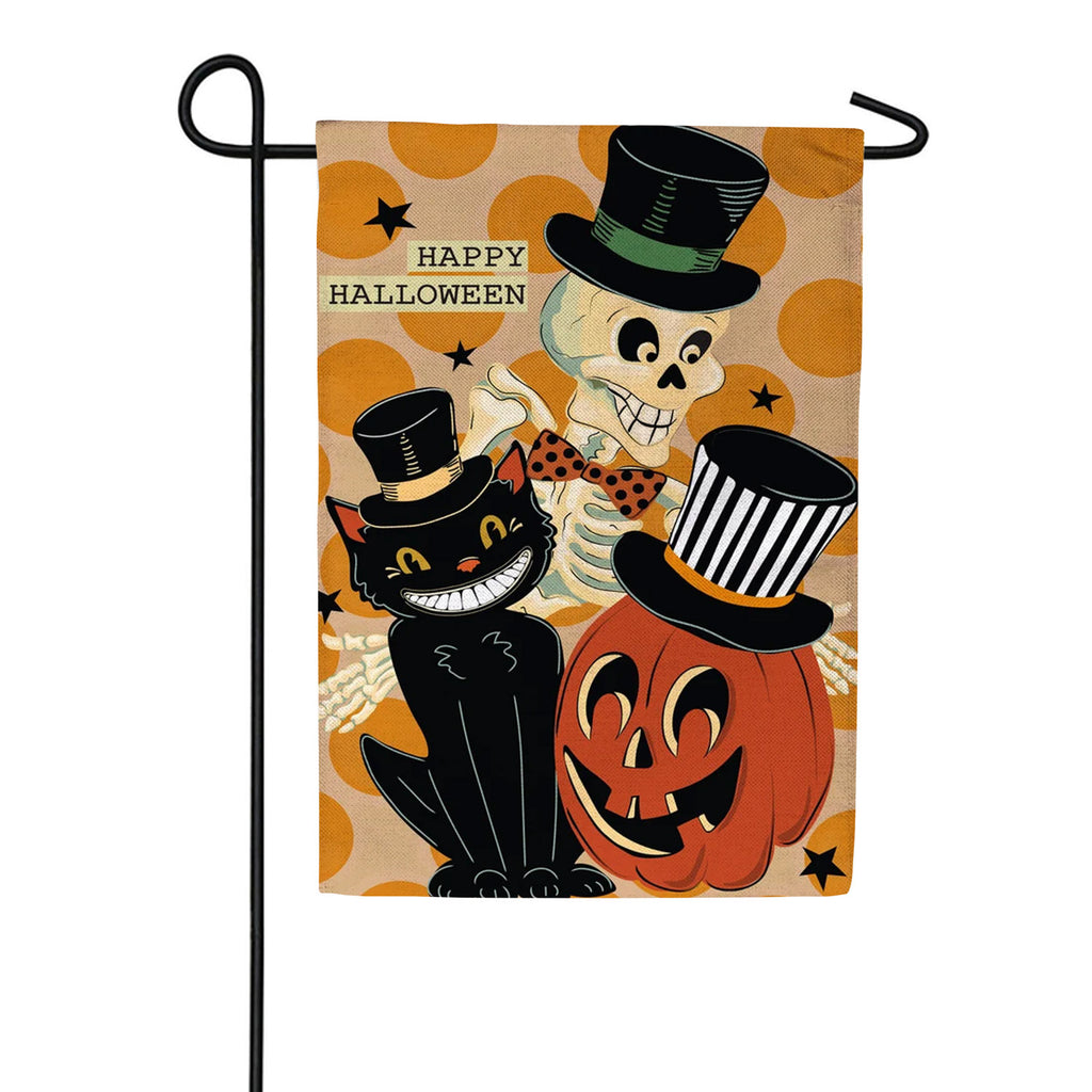Evergreen Halloween Trio Burlap Garden Flag