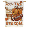 Evergreen Fall Icon Season Burlap House Flag
