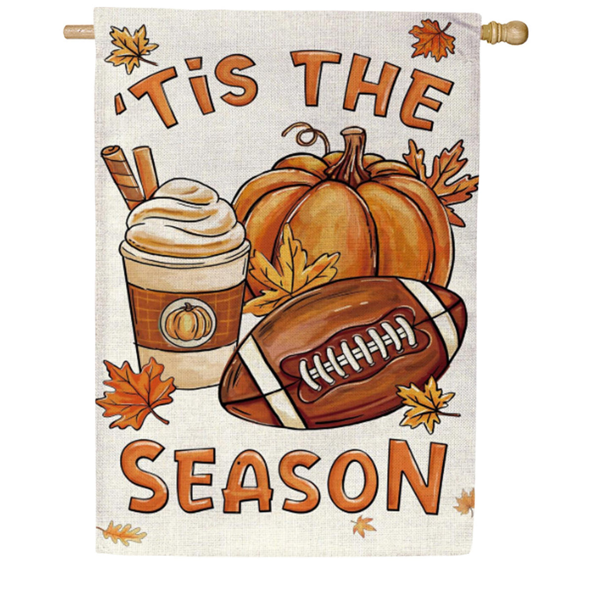 Evergreen Fall Icon Season Burlap House Flag