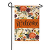 Evergreen Fall Floral Welcome Burlap Garden Flag