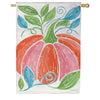 Evergreen Fun Bright Pumpkin Burlap House Flag