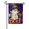 Evergreen Swinging Ghost Burlap Garden Flag